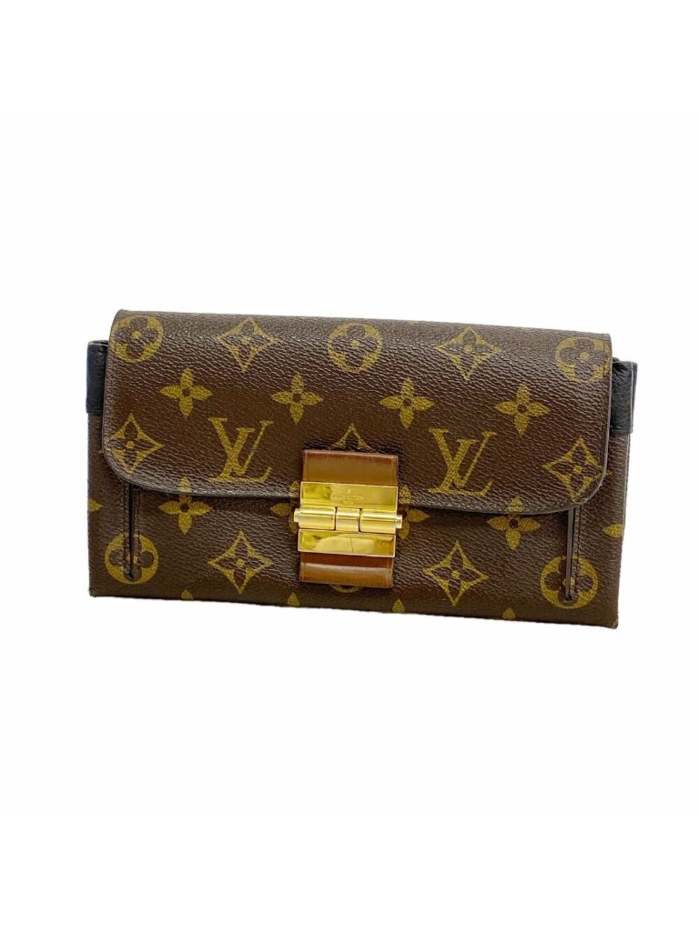 Louis Vuitton Wallet Monogram Portefeuille Elysee Brown Black